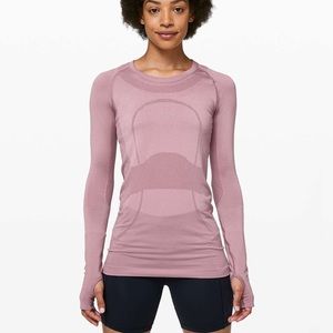 Lululemon vintage mauve rose pink swiftly long sleeve top size 6